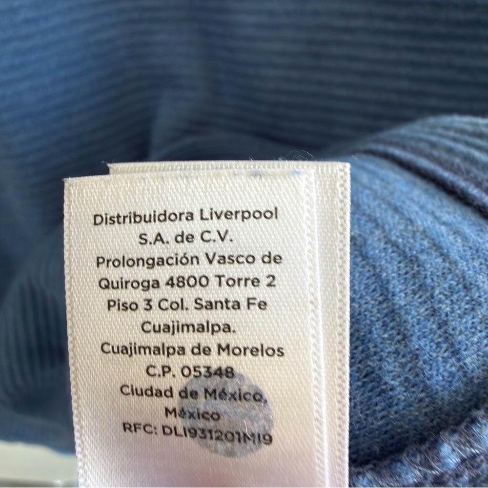 Talbots Ribbed Polo V-Neck Sweater Small Cornflower Blue Cotton Preppy Knit - Picture 14 of 14